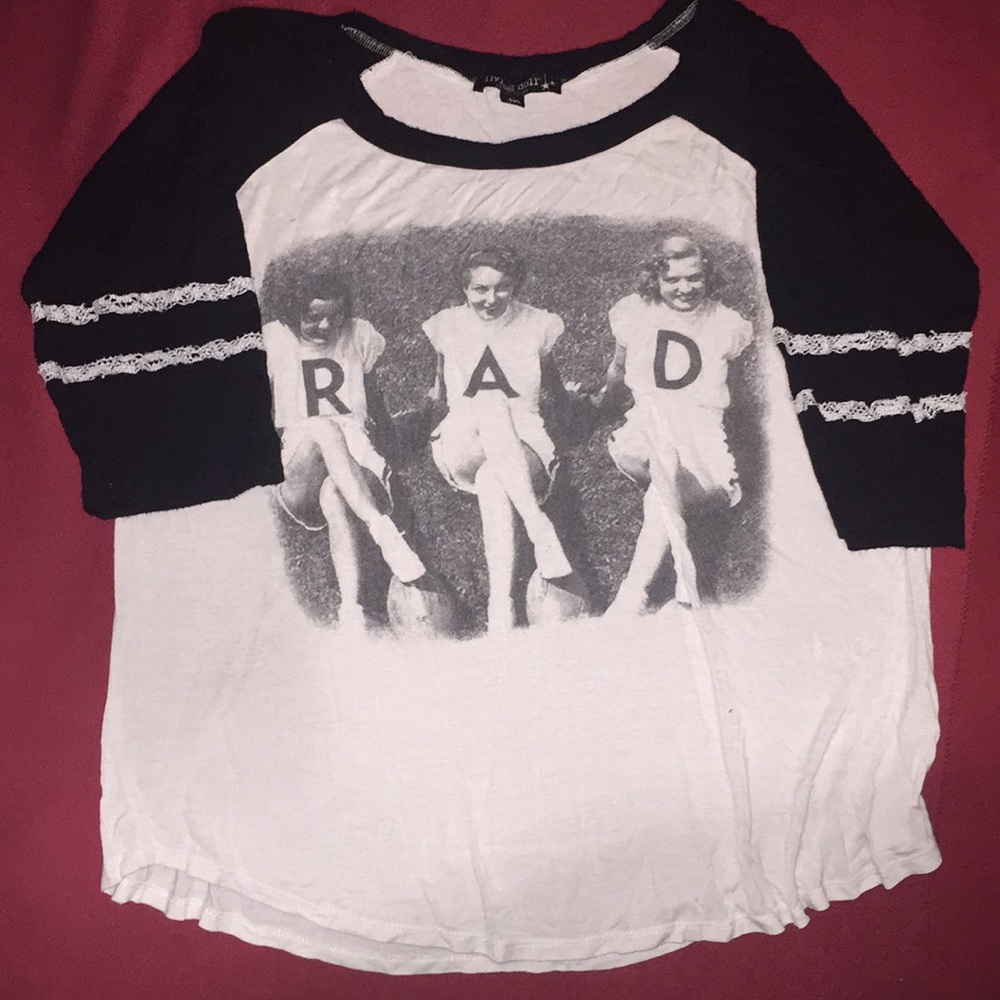 Cute baseball sleeve graphic tee